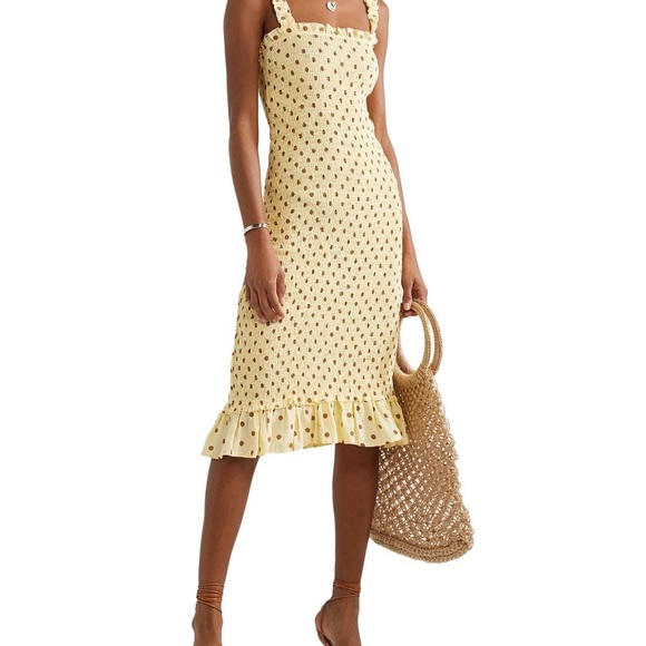 Faithful the Brand Yellow Polka Dot Dress - Picture 1 of 4